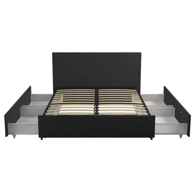 Novogratz Kelly Upholstered Unfinished Platform Storage Bed