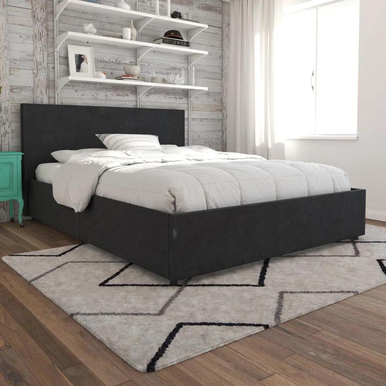 Novogratz Kelly Upholstered Unfinished Platform Storage Bed