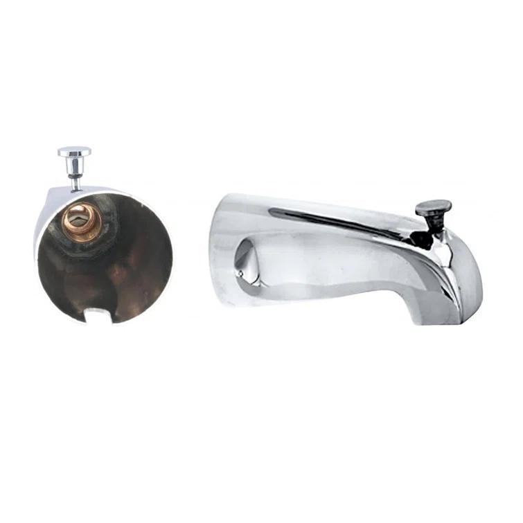 5-1/2" Reach Brass Wall Mount Tub Spout with Nose Diverter