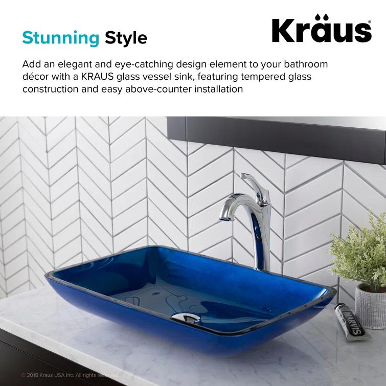 Galaxy Glass Rectangular Vessel Bathroom Sink