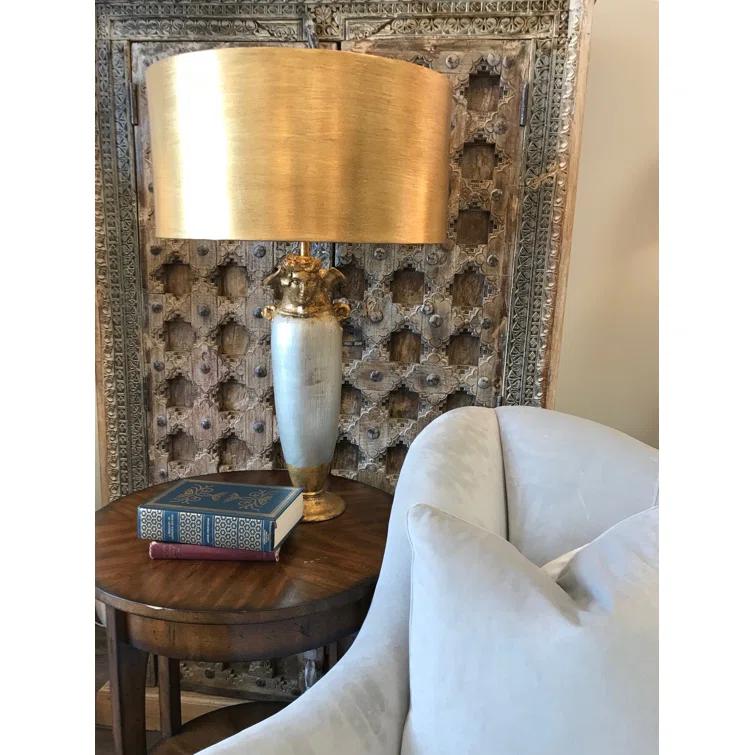 Lucas McKearn Bienville Table Lamp in Gold and Silver with Gold Drum Shade