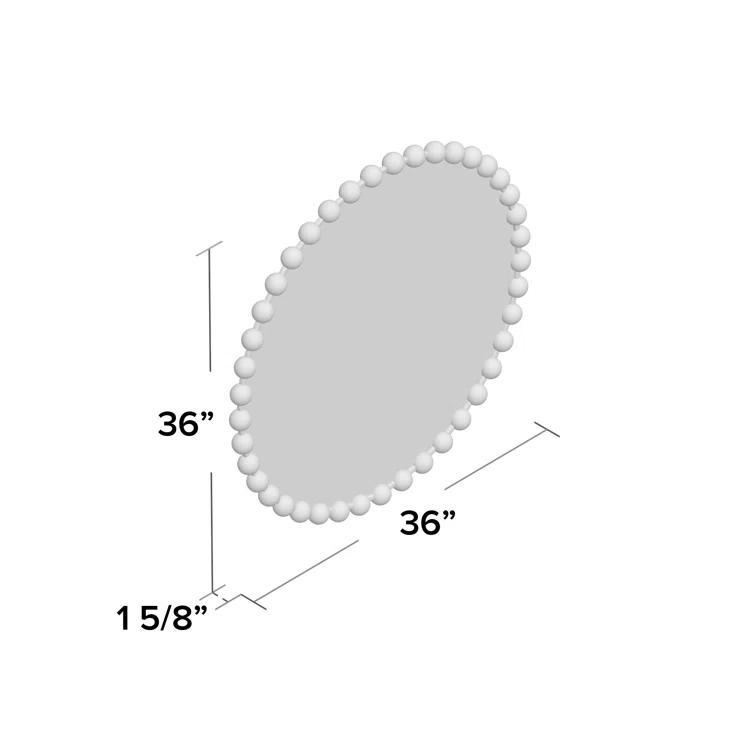 Marlowe Beaded Round Metal Wall Mirror