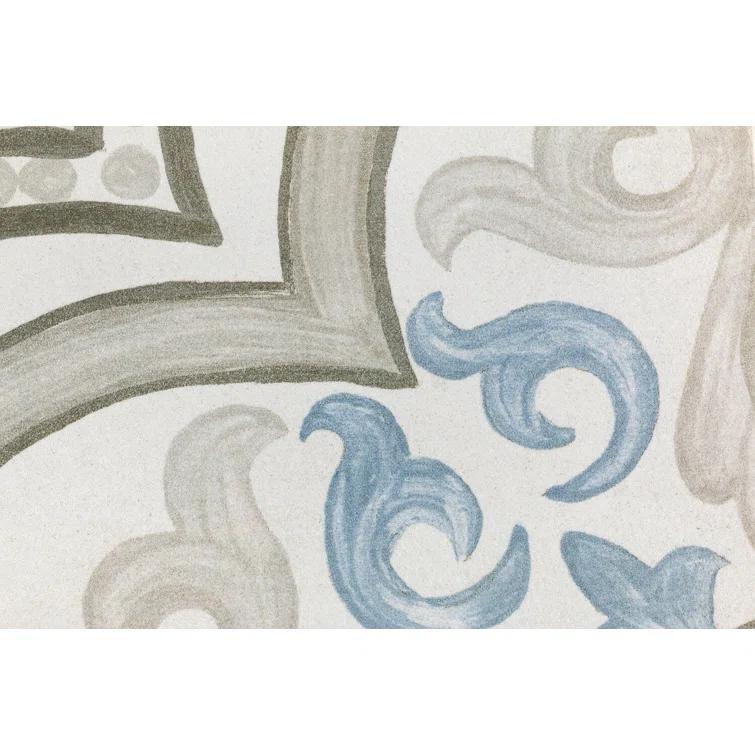 Bond Tile Valencia Daiza 8" x 8" Porcelain Field Tile in Matte Gray/Blue