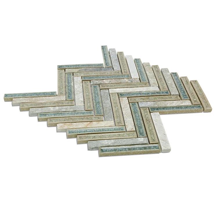 Roman 0.56" x 4" Marble Herringbone Mosaic Wall Tile