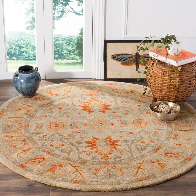 Antiquity AT63 Hand Tufted Accent Rug - Beige/Multi - 2'x3' - Safavieh.