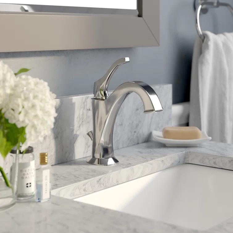 Kraus Arlo Single Hole 1-Handle WaterSense Bathroom Sink Faucet with Drain and Deck Plate