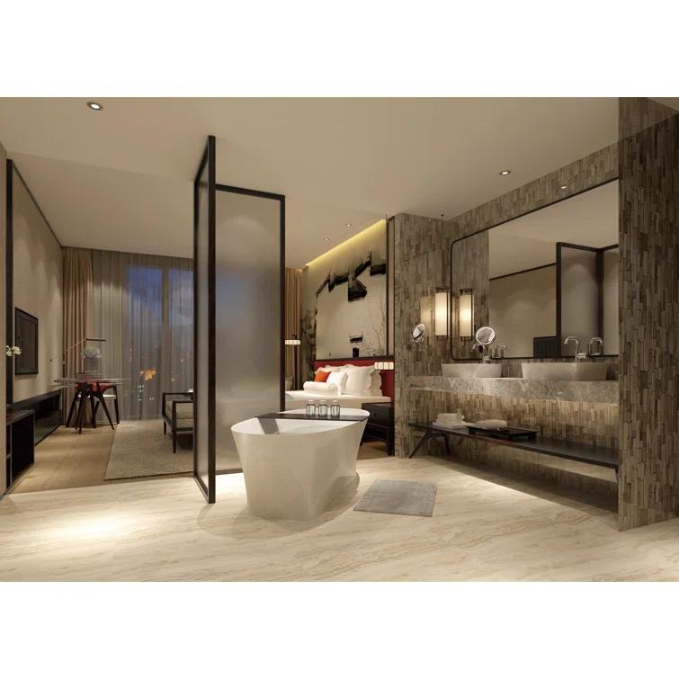 Streamline Bath K-92-70FSWHSS-FM 67" x 32" Freestanding Soaking Solid Surface Bathtub