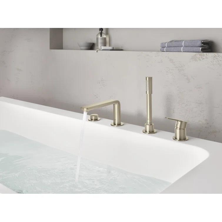 Lineare™ Double Handle Deck Mounted Roman Tub Faucet with Diverter and Handshower
