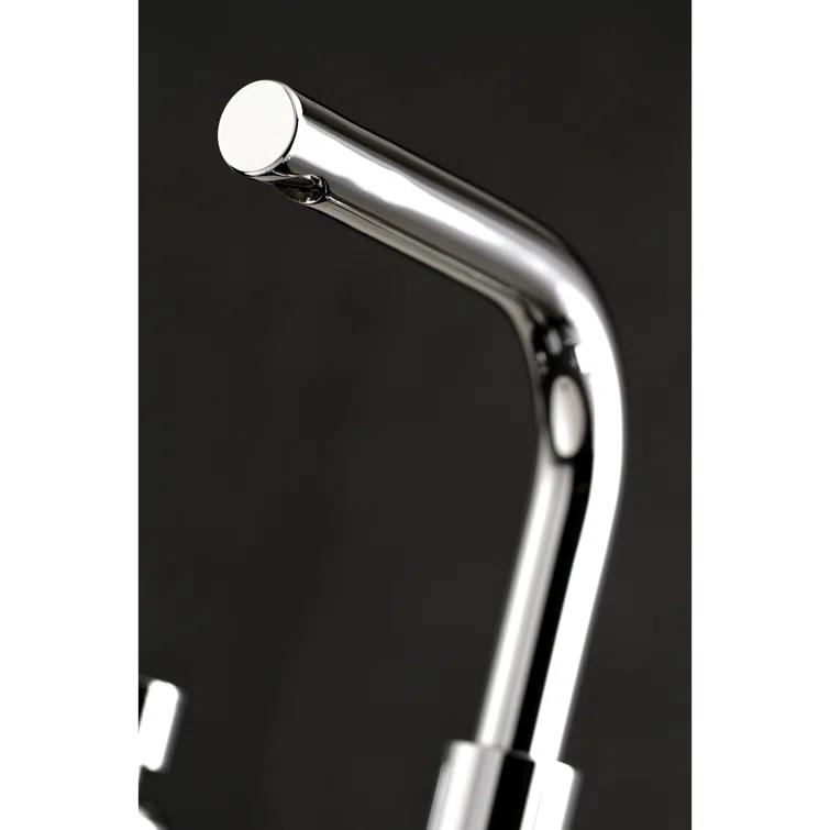 Kingston Brass Concord Two-Handle 3-Hole Deck Mount Widespread Bathroom Faucet with Brass Pop-Up Drain