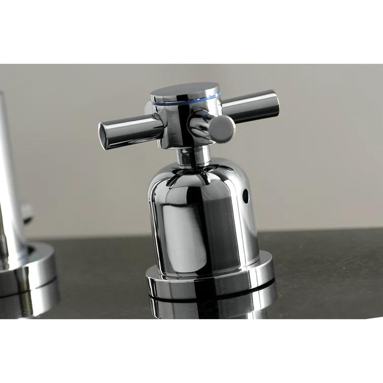 Kingston Brass Concord Two-Handle 3-Hole Deck Mount Widespread Bathroom Faucet with Brass Pop-Up Drain