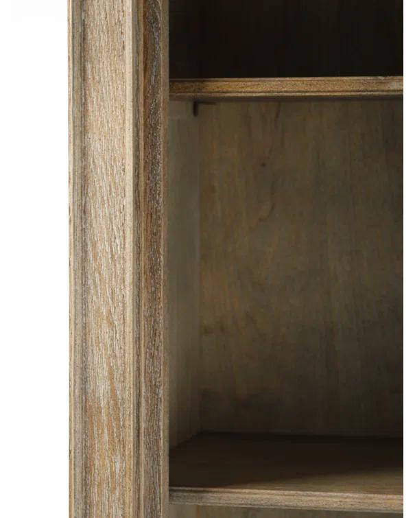 Grey Oak China Cabinet with Glass Doors