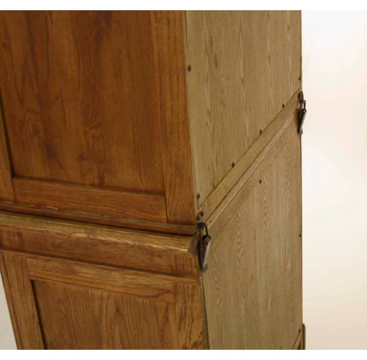 Grey Oak China Cabinet with Glass Doors