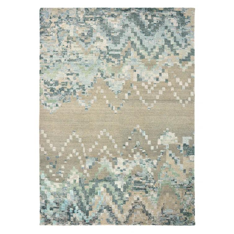 Brink & Campman Yeti Hand-Knotted Beige/Blue/Gray Area Rug