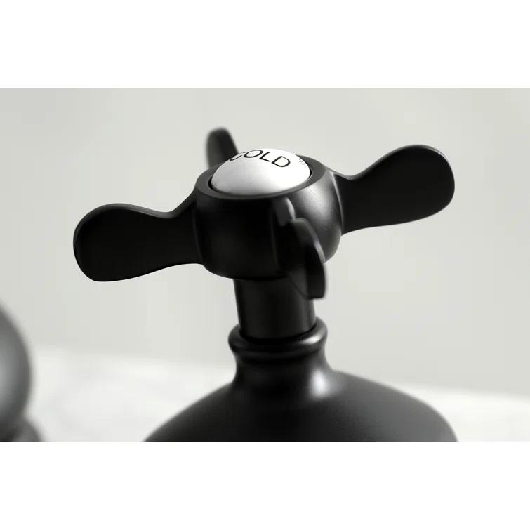 Kingston Brass Essex Two-Handle 3-Hole Deck Mount Widespread Bathroom Faucet with Brass Pop-Up Drain