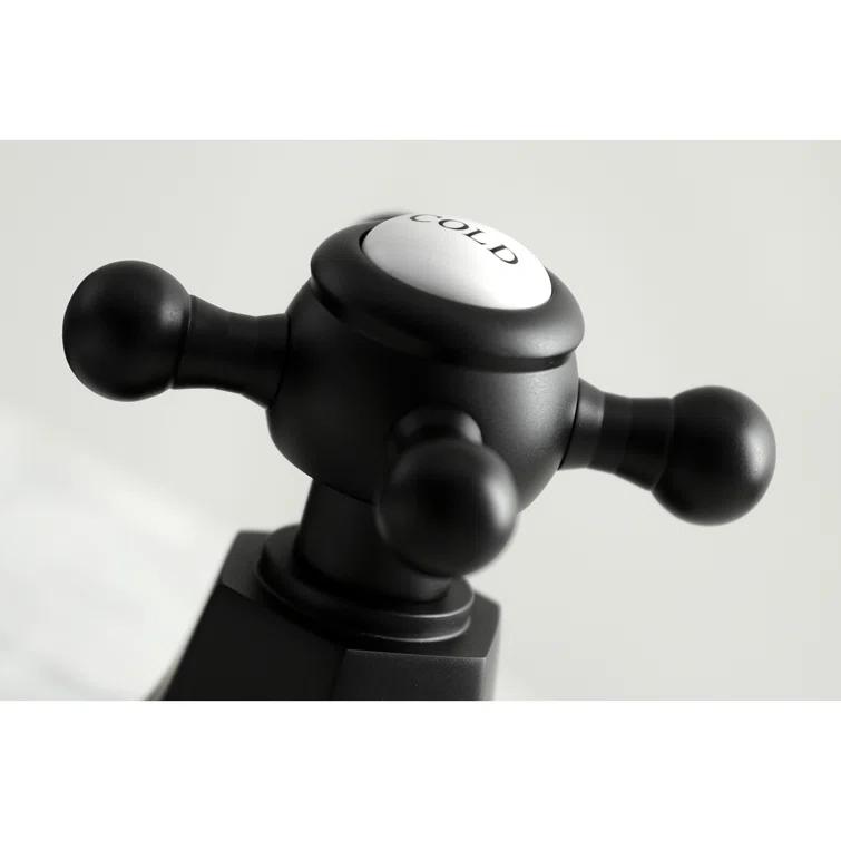 Kingston Brass KS4460BX Kingston Brass Metropolitan Two-Handle 3-Hole Deck Mount Widespread Bathroom Faucet with Brass Pop-Up Drain