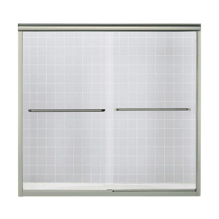 Finesse 59.625'' x 58.06'' Bypass Frameless Bath Door