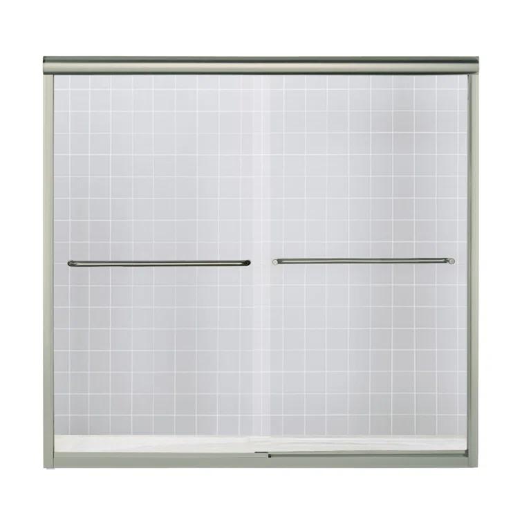 Finesse 59.63'' x 55.5'' Bypass Frameless Bath Door