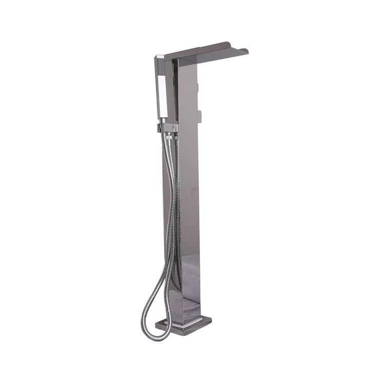 Barclay 7918-SP 1 Handle Bathroom Freestanding Tub Filler with Diverter