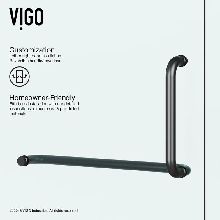 Pirouette 30-36" W x 72" H Pivot Frameless Shower Door with 3/8" Clear Glass