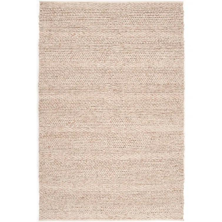 Ivory Braided Elegance 5' x 8' Handmade Wool Area Rug