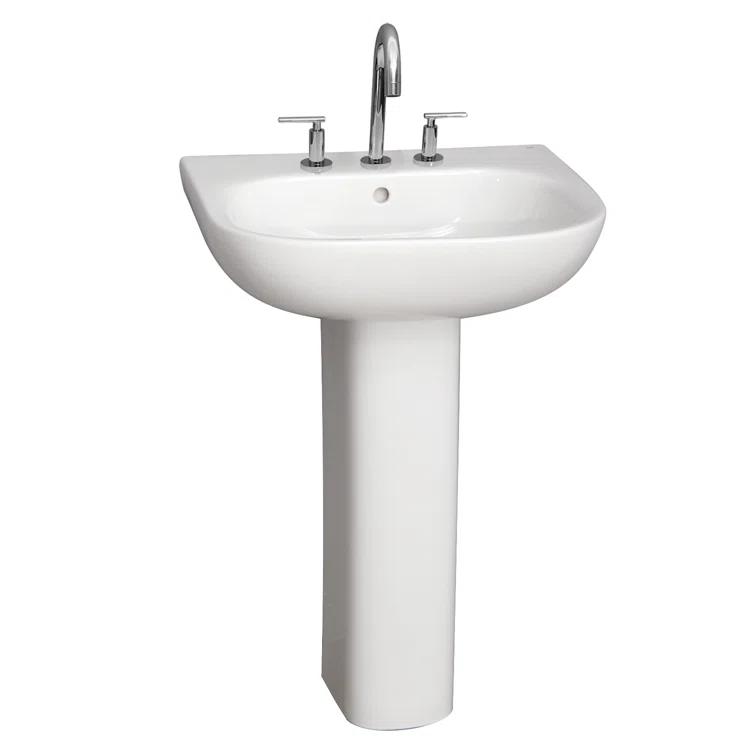 Barclay Tonique White Vitreous China U-Shaped Bathroom Sink with Overflow
