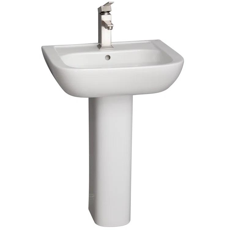 Barclay 14.62'' White Vitreous China U-Shaped Bathroom Sink with Overflow