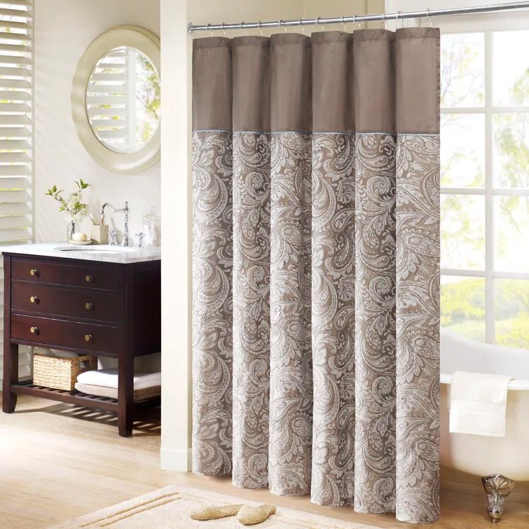 Madison Park Aubrey Paisley Jacquard Shower Curtain