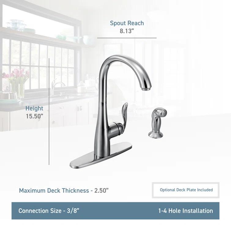 Moen Arbor One Handle High Arc Pulldown Bar Faucet with Reflex Technology