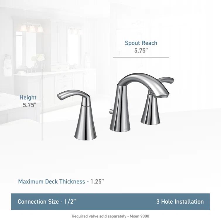 Glyde Widespread Bathroom Faucet with Drain Assembly