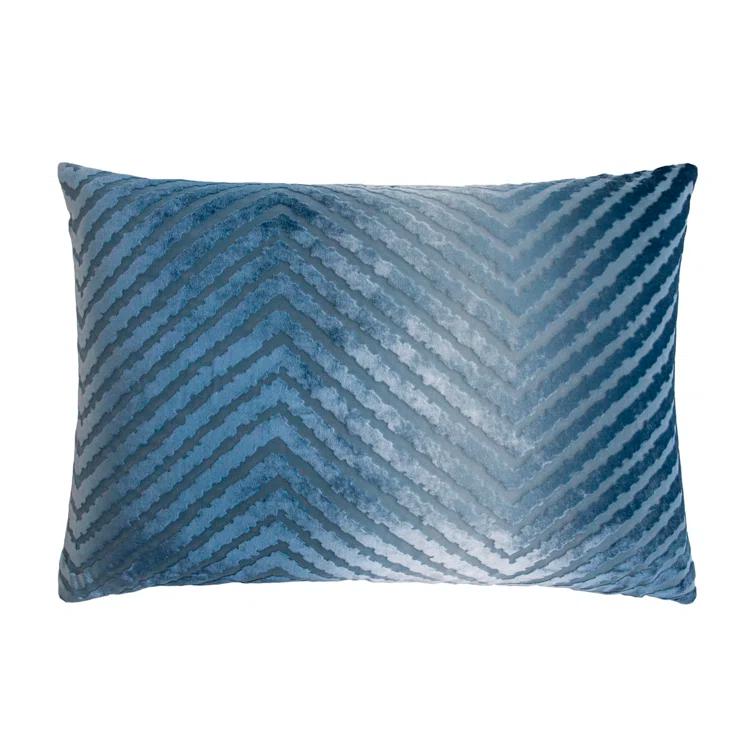 Kevin O'Brien Studio Chevron Velvet Reversible Throw Pillow