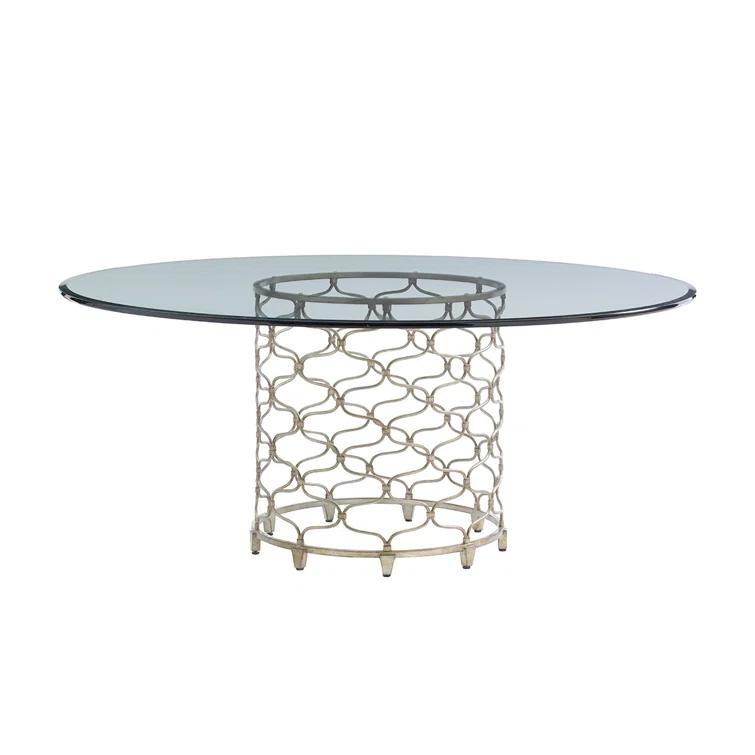 Laurel Canyon Bollinger Round Dining Table with Glass Top