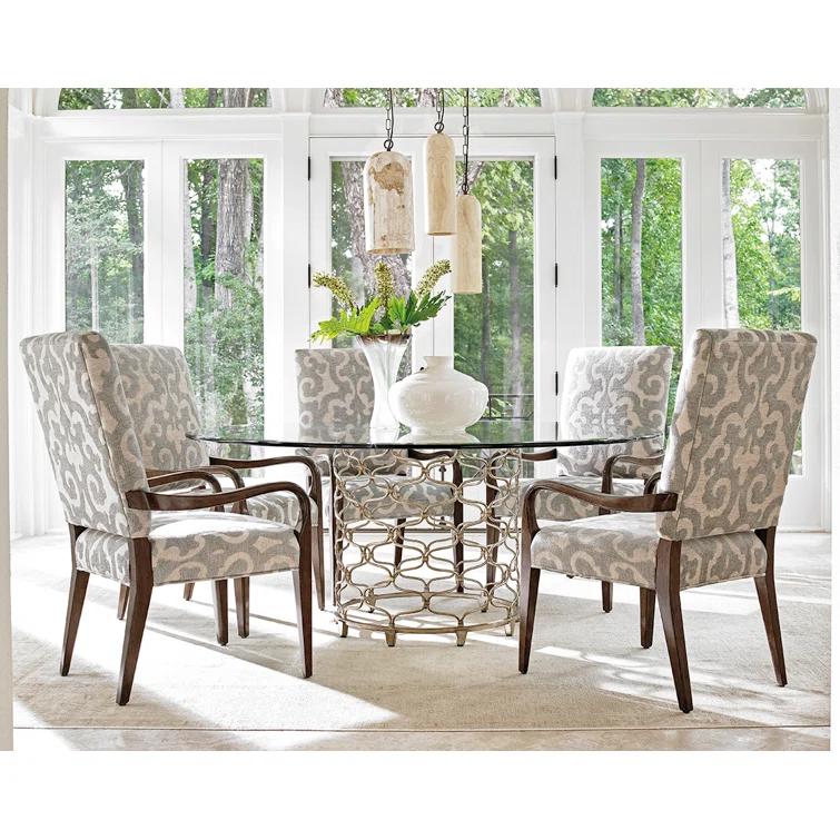 Laurel Canyon Bollinger Round Dining Table with Glass Top