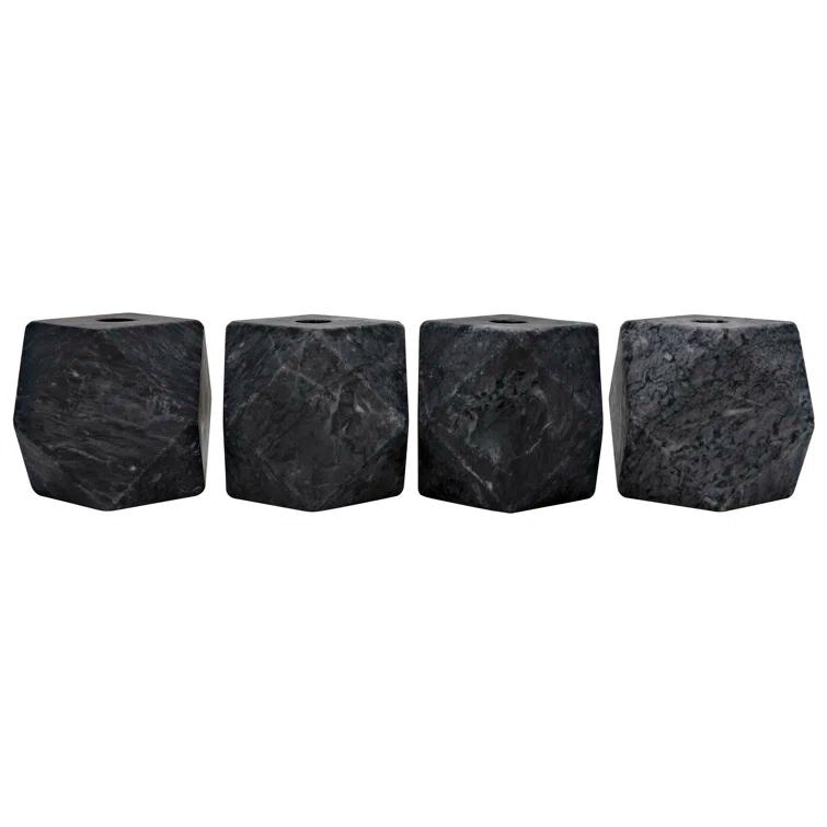 Noir 4'' H Marble Tabletop Votive Holder