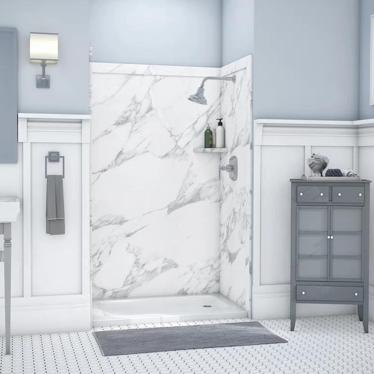 FlexStone Elegance 3-Panel 48"W x 36"D x 80"H Alcove Shower Surround