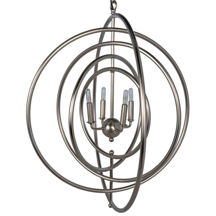 Brooks 4 - Light Industrial Steel Globe Chandelier