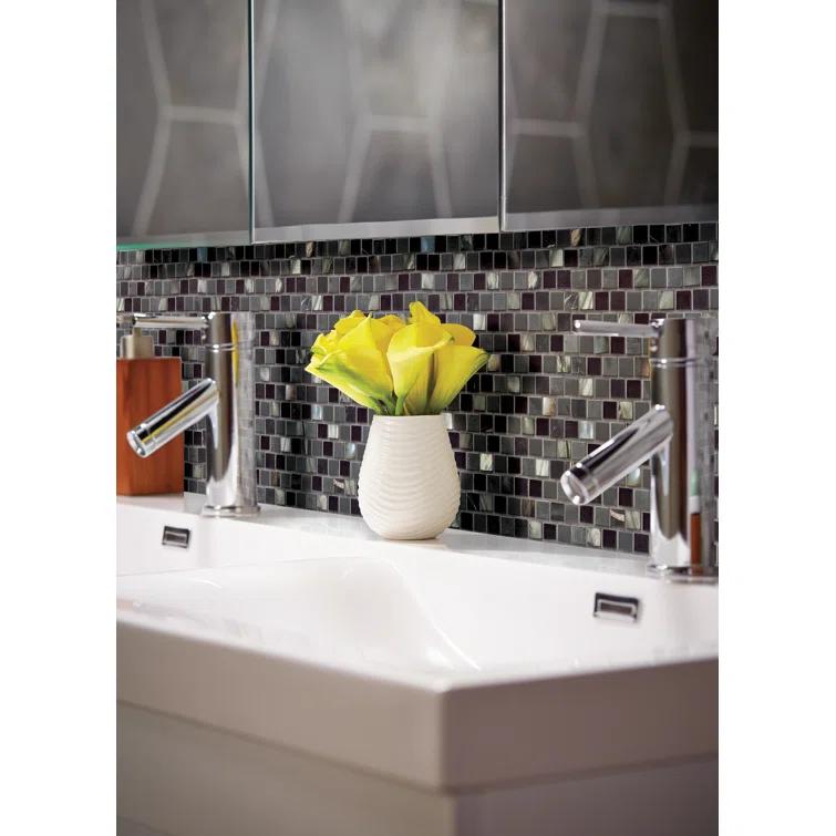 Ackland Midnight Pearl Natural Stone Mosaic Tile in Black