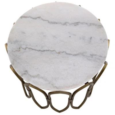 Noir Nola Marble Top End Table