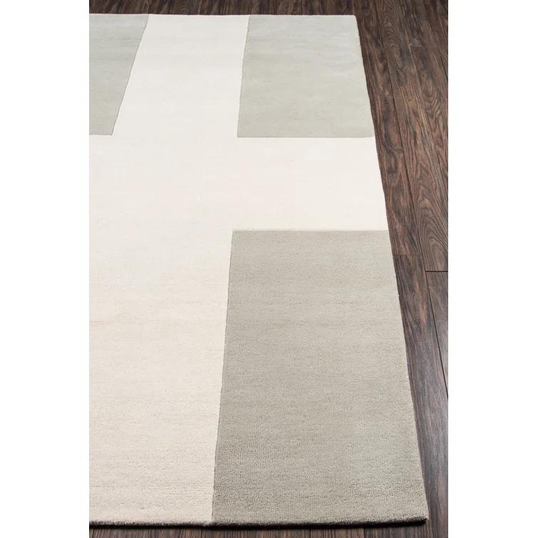 Delmar Geometric Handmade Tufted Wool Gray/Beige Area Rug