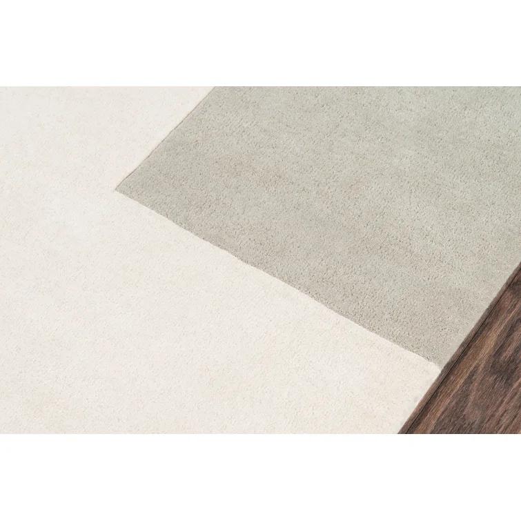 Delmar Geometric Handmade Tufted Wool Gray/Beige Area Rug
