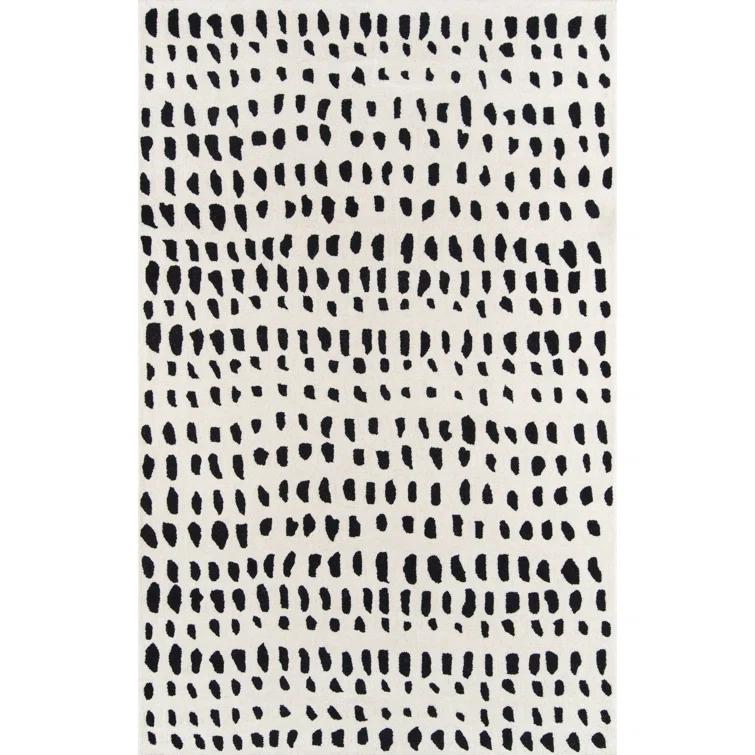 5'x8' Delmar Area Rug Ivory - Novogratz by Momeni: Traditional Chevron Wool, Low Pile, Indoor Use, Handmade