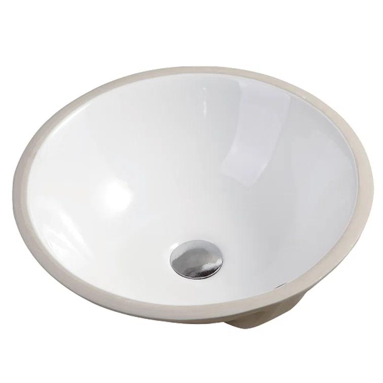 Safavieh Nerida 16.92'' White Ceramic Circular Bathroom Sink with Overflow
