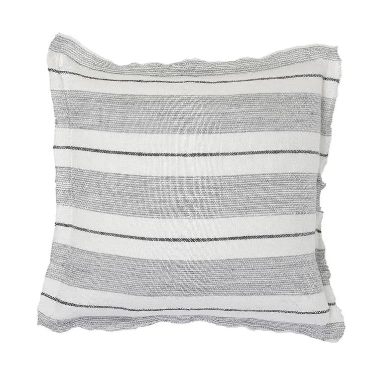 Laguna Linen Pillow by Pom Pom at Home - Charcoal / 20" x 20" / Down