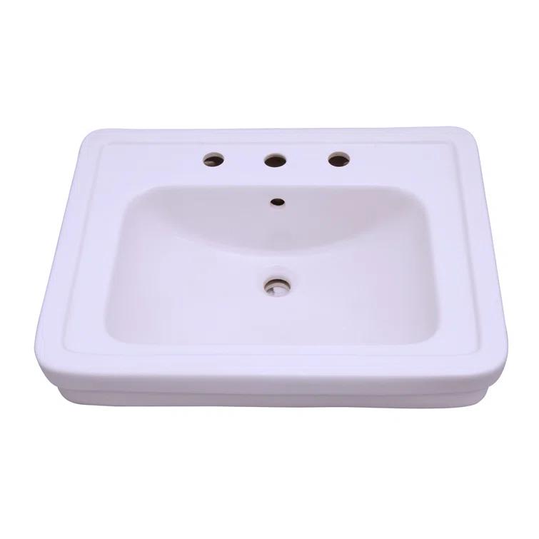 Barclay Sussex Vitreous China Rectangular Bathroom Sink with Overflow