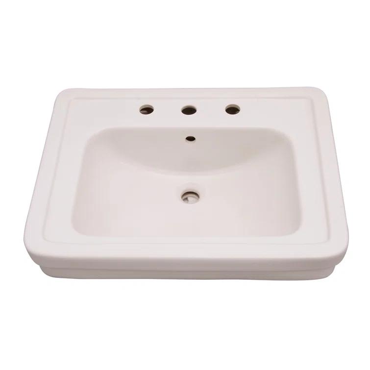 Barclay Sussex Vitreous China Rectangular Bathroom Sink with Overflow