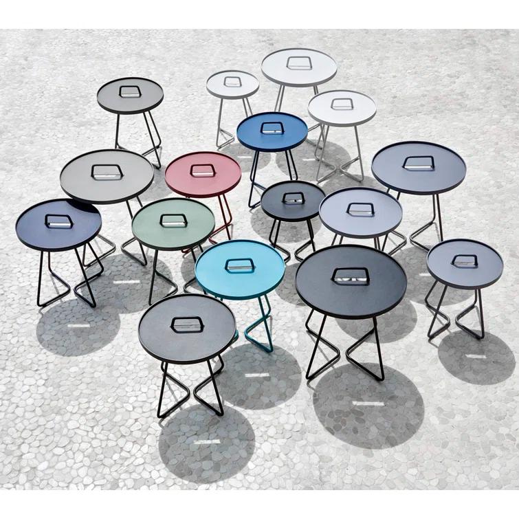 On-the-Move Round Metal Outdoor Side Table