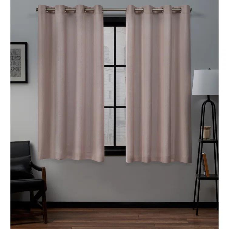 Loha GT Aaliyah Solid Color Semi-Sheer Grommet Curtain Panels