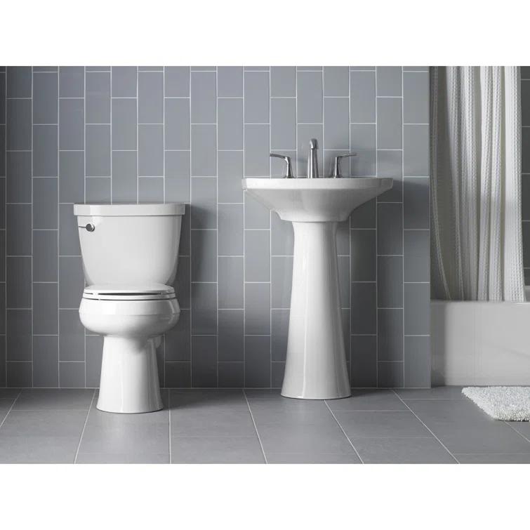 Cimarron® 26.81" Vitreous China U-Shape Pedestal Bathroom Sink with Overflow