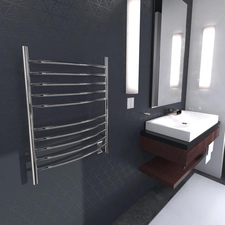 Radiant Large Curved Towel Warmer Hybrid Hardwired or Plug in