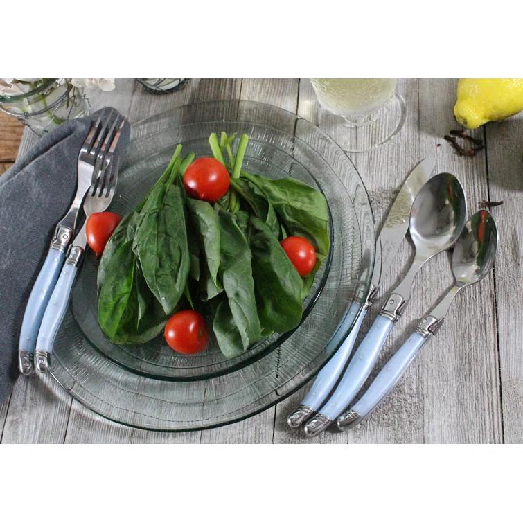 French Home Laguoile 20pc Stainless Steel Silverware Set Blue: Flatware Set, Service for 4, Dishwasher-Safe