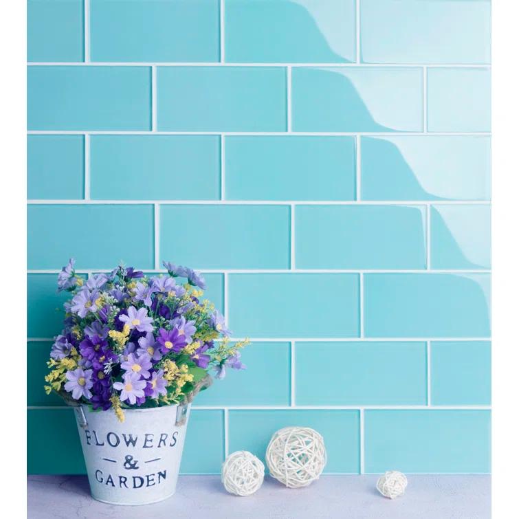Premium 3" x 6" Straight Edge Glass Mosaic Subway Tile